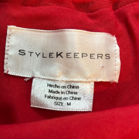 Anthropologie Marlowe M Red Ruffled Eyelash  Midi Skirt Design Style Keepers - Picture 4 of 6